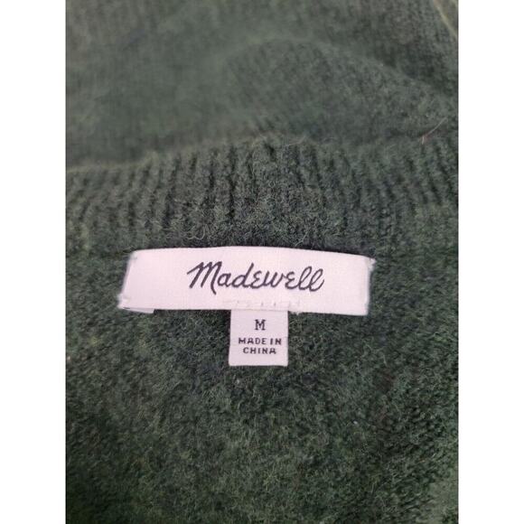 Madewell Sweater Womens Medium Dashwood Ballon Sleeves Green Coziest Yarn K5429 - Picture 7 of 10